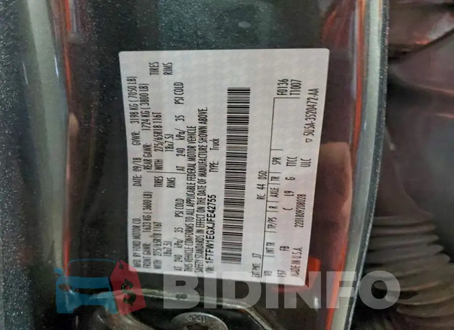 1FTFW1EGXJFE42755 Photo# 12