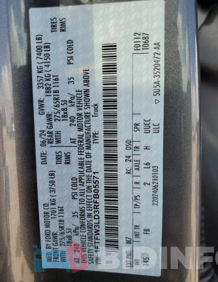 1FTFW3LD3RFB05571 Photo# 12