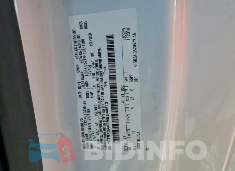 1FTRF3A62MED40513 Photo# 13
