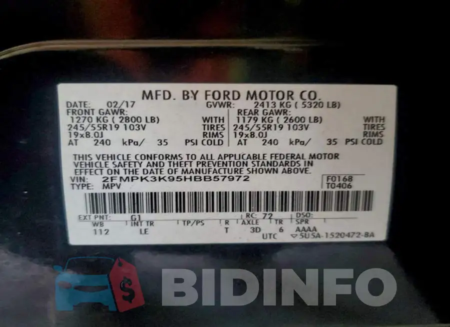 2FMPK3K95HBB57972 Photo# 12