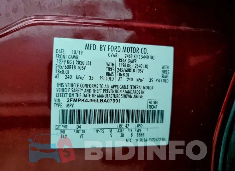 2FMPK4J95LBA07991 Photo# 13