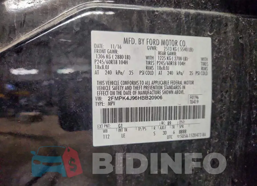 2FMPK4J96HBB20906 Photo# 13