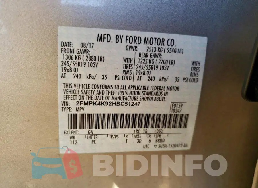 2FMPK4K92HBC51247 Photo# 12