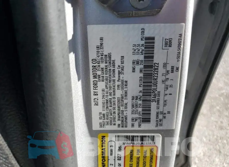 3FA6P0LU0JR232822 Photo# 12