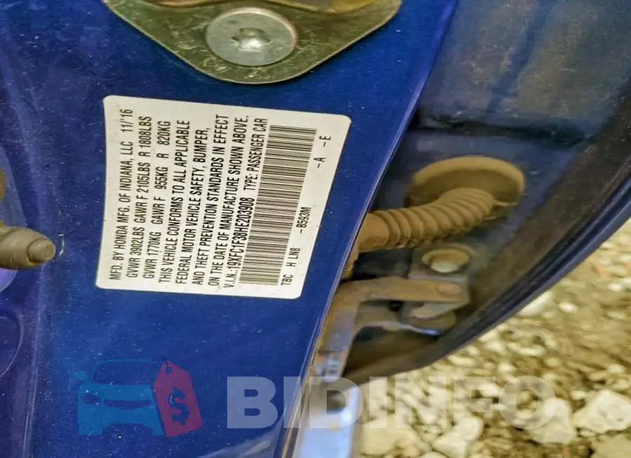 19XFC1F38HE203908 Photo# 12