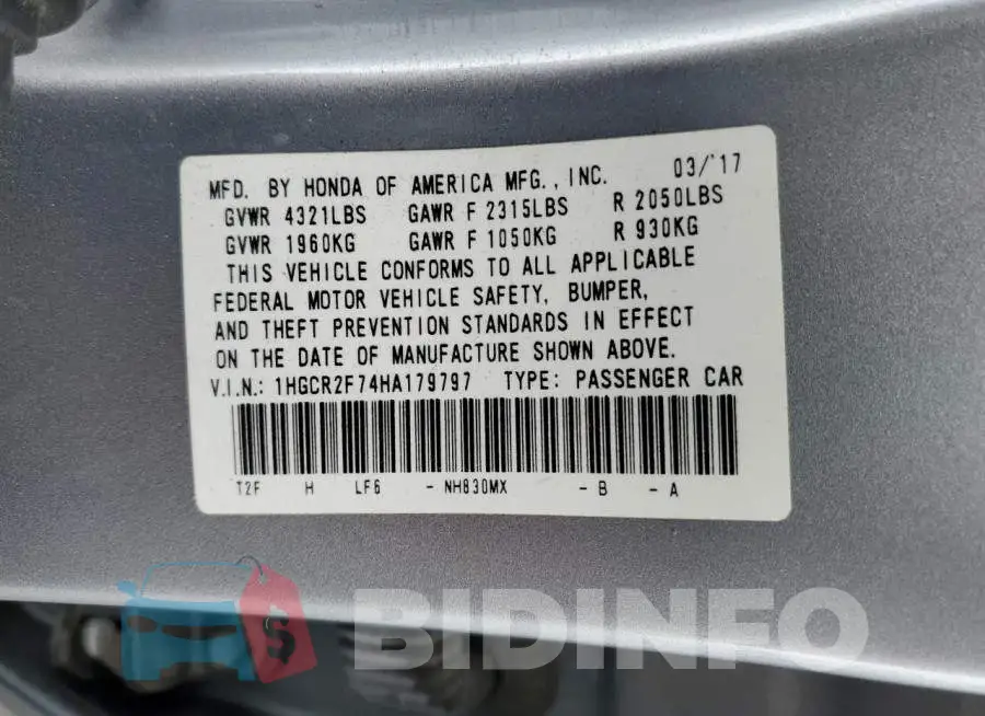 1HGCR2F74HA179797 Photo# 12