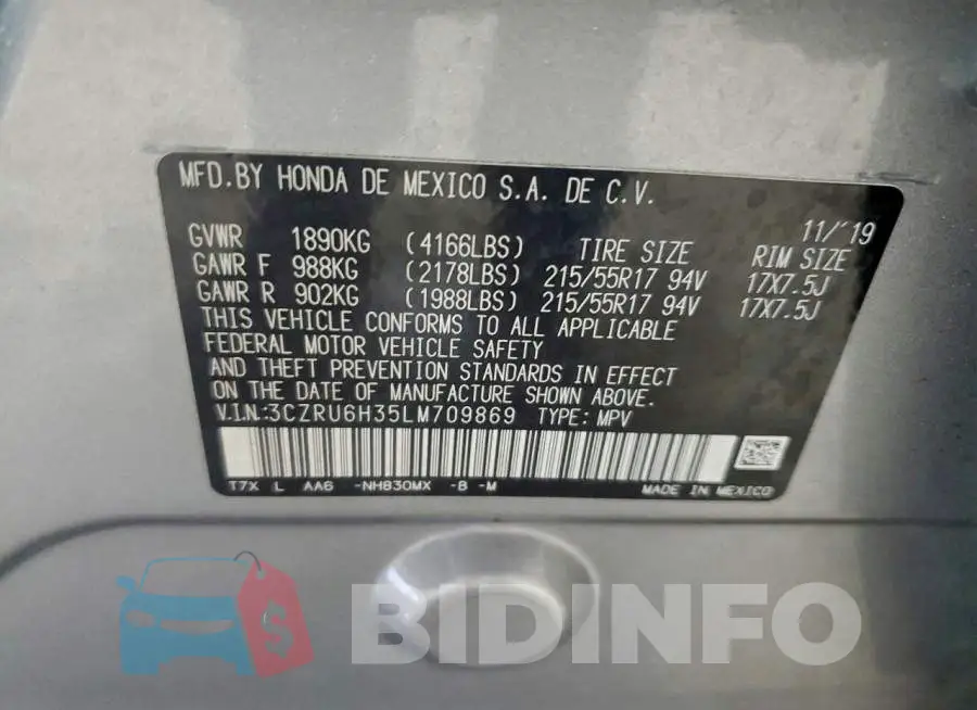 3CZRU6H35LM709869 Photo# 13