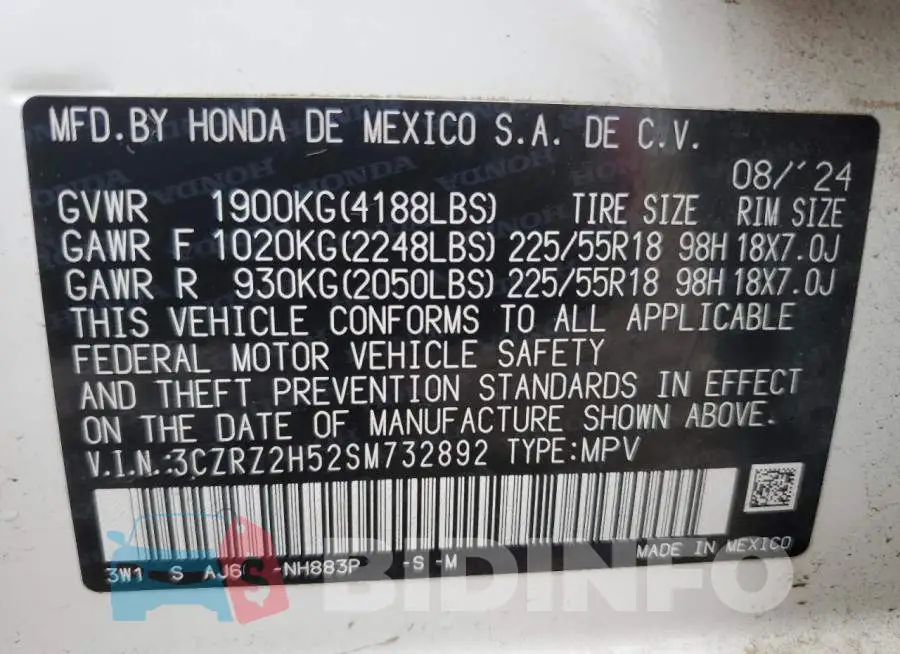 3CZRZ2H52SM732892 Photo# 13