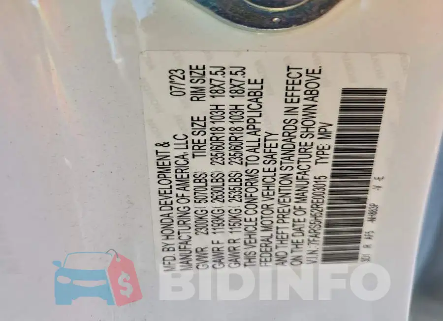 7FARS5H52RE003015 Photo# 13