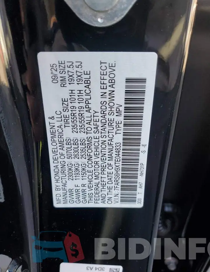 7FARS6H9XTE044833 Photo# 13