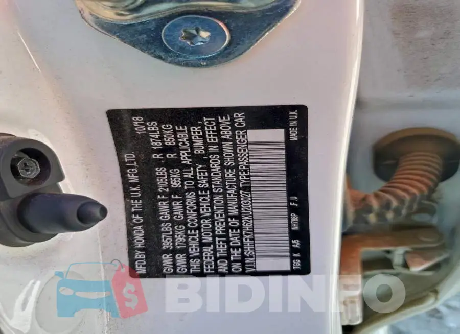 SHHFK7H62KU203027 Photo# 12
