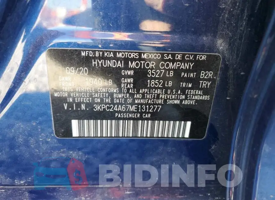 3KPC24A67ME131277 Photo# 13