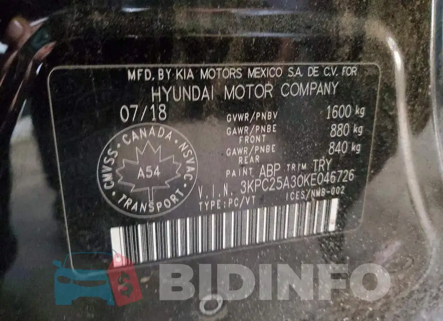 3KPC25A30KE046726 Photo# 12