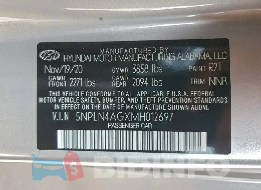 5NPLN4AGXMH012697 Photo# 13