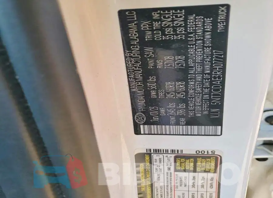 5NTJCDAE3RH077217 Photo# 12