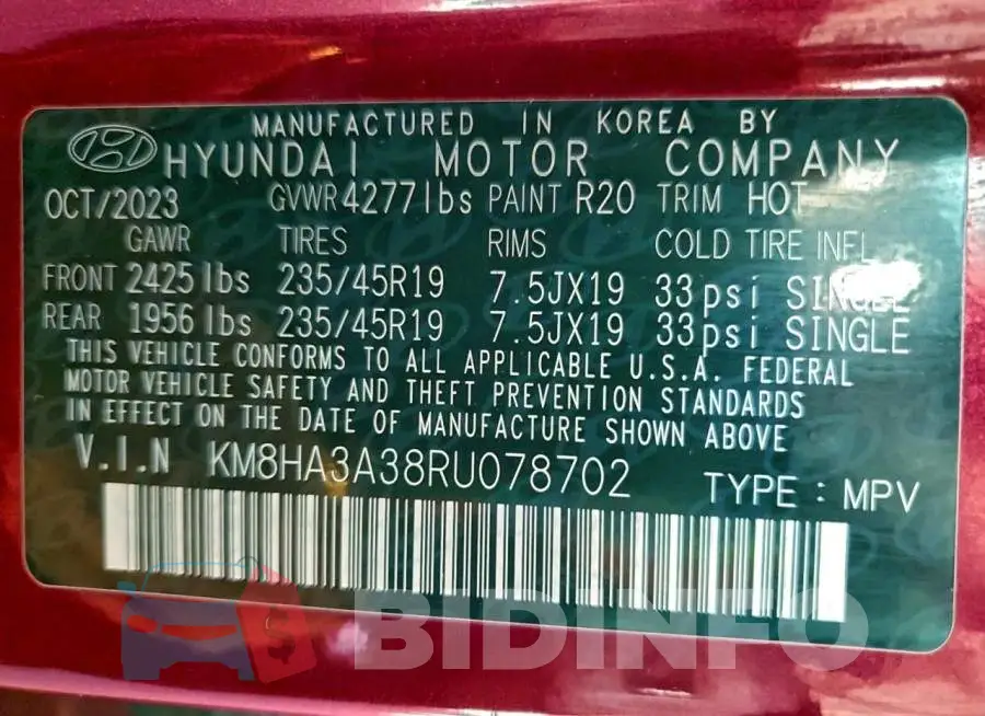 KM8HA3A38RU078702 Photo# 13