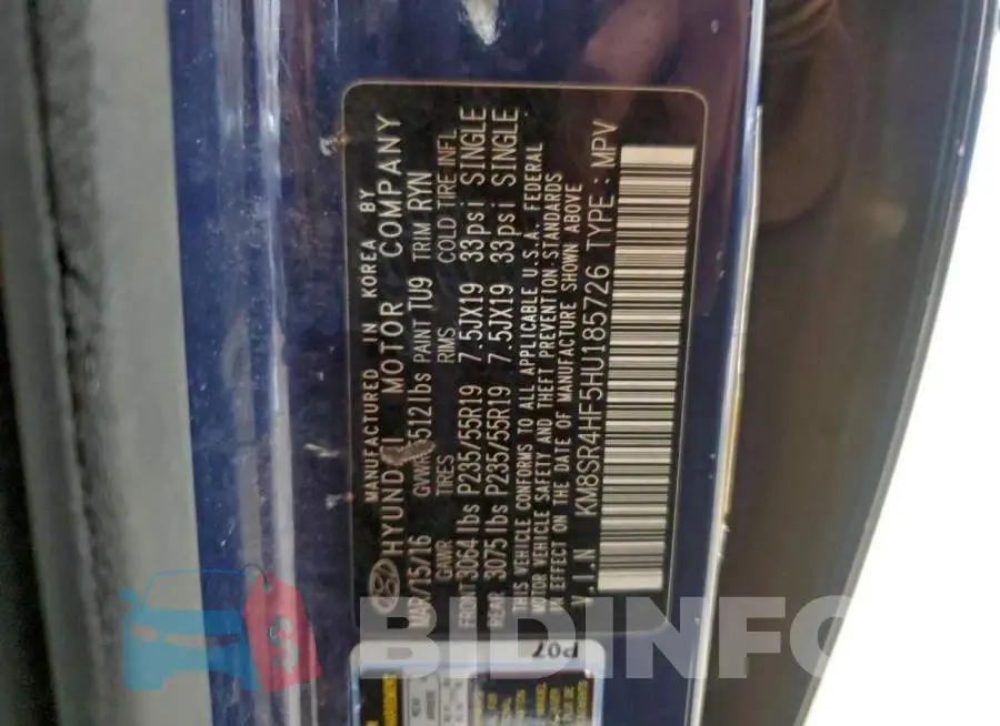 KM8SR4HF5HU185726 Photo# 12