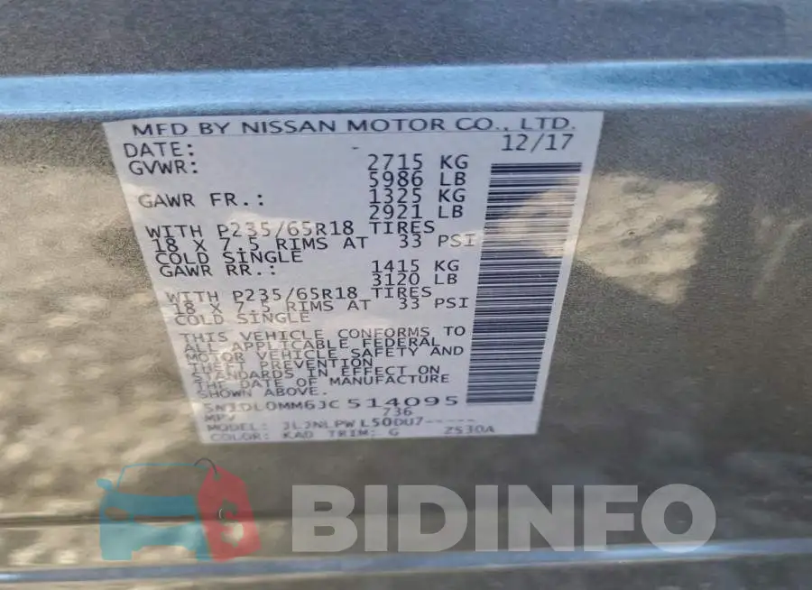 5N1DL0MM6JC514095 Photo# 13