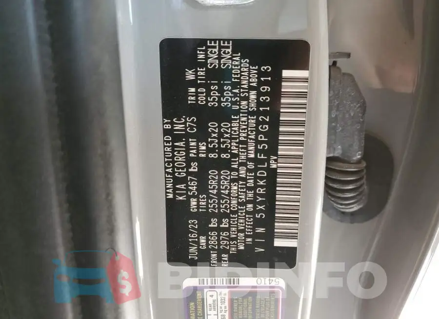 5XYRKDLF5PG213913 Photo# 14