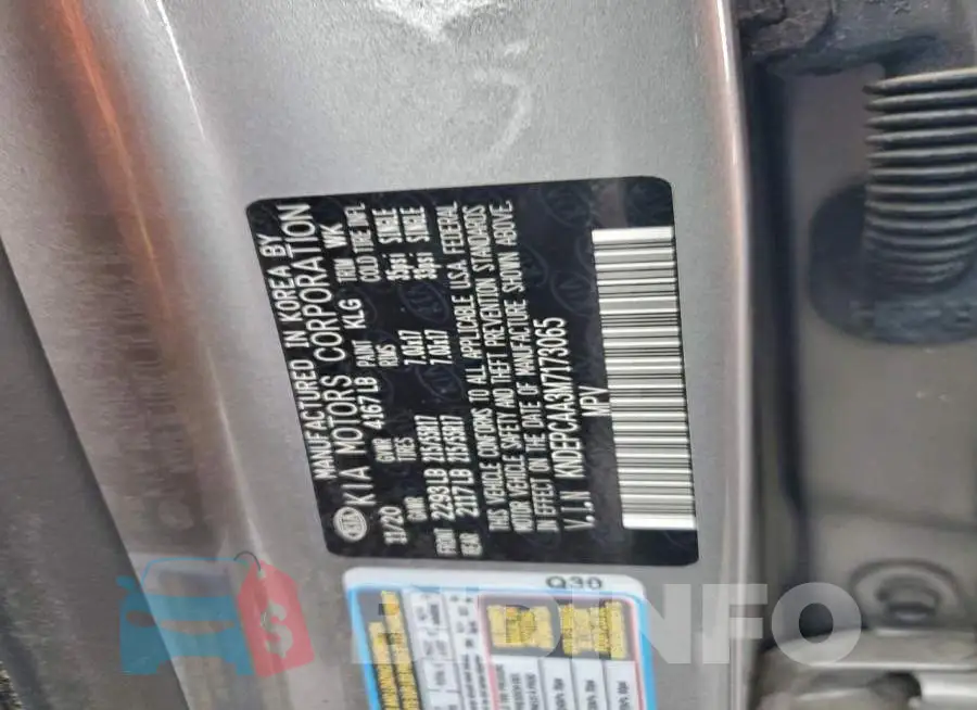 KNDEPCAA3M7173065 Photo# 13
