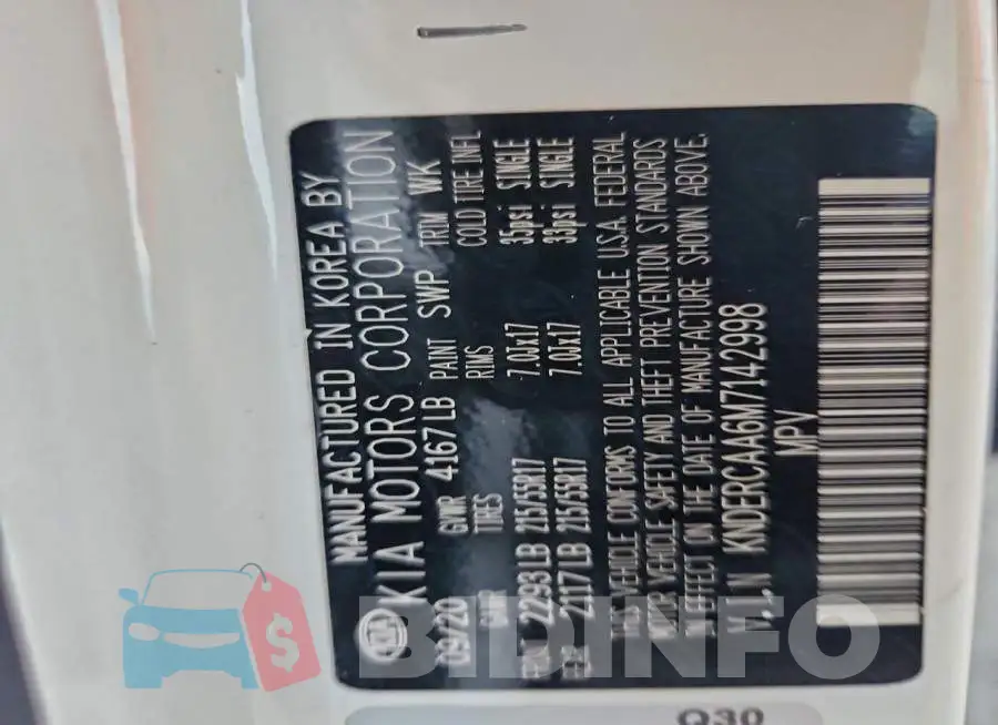 KNDERCAA6M7142998 Photo# 14