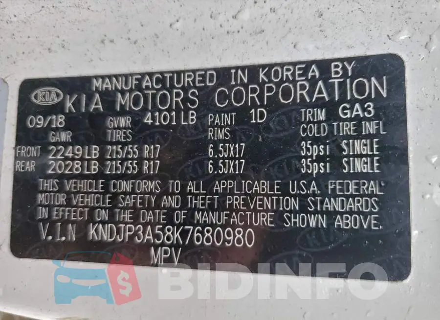 KNDJP3A58K7680980 Photo# 12