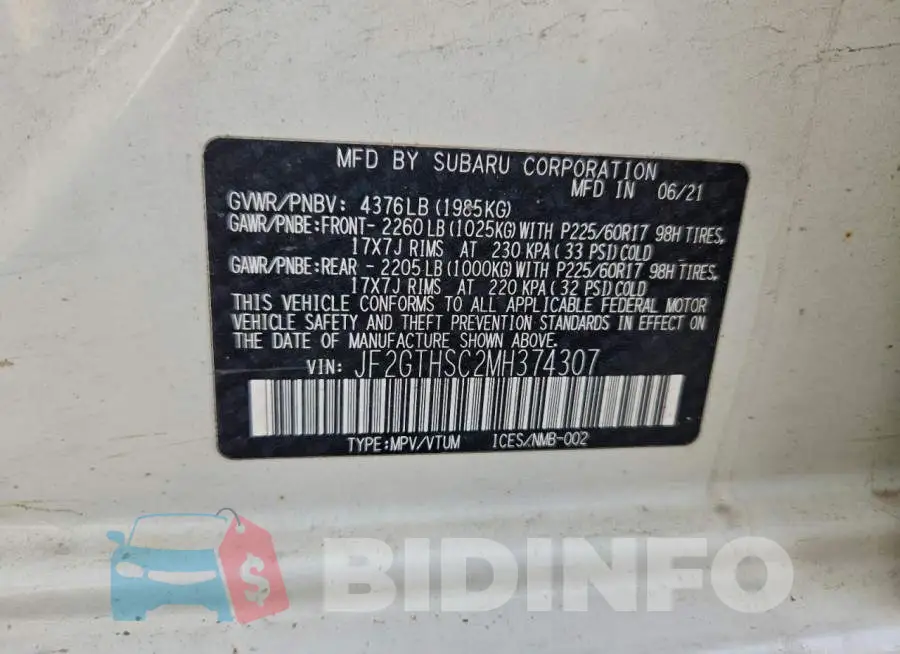JF2GTHSC2MH374307 Photo# 12