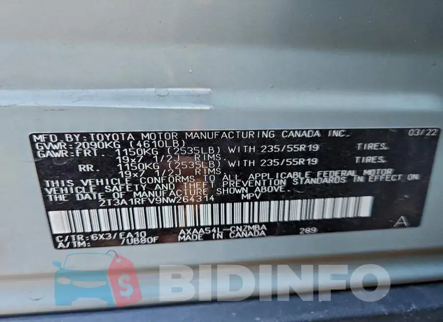 2T3A1RFV9NW264314 Photo# 12