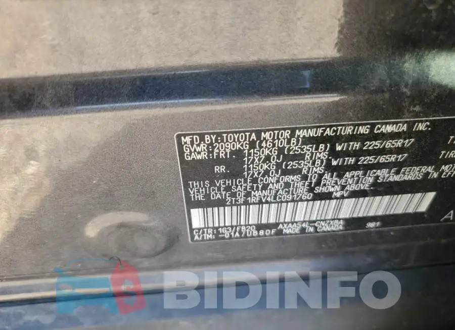2T3F1RFV4LC091760 Photo# 14