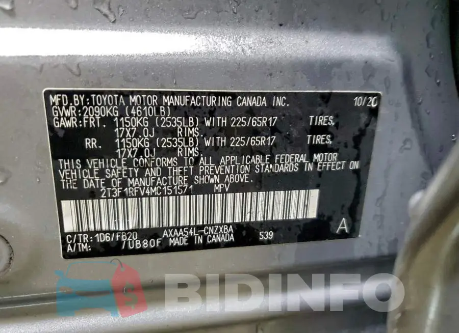 2T3F1RFV4MC151571 Photo# 12