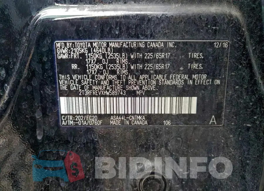 2T3RFREVXHW589743 Photo# 14