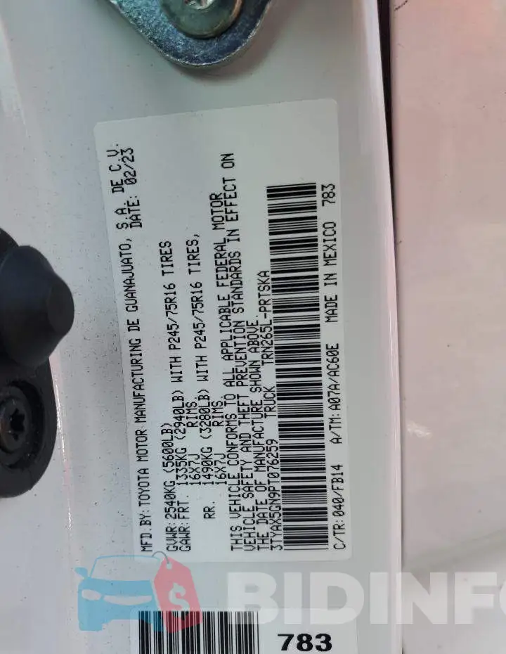 3TYAX5GN9PT076259 Photo# 13