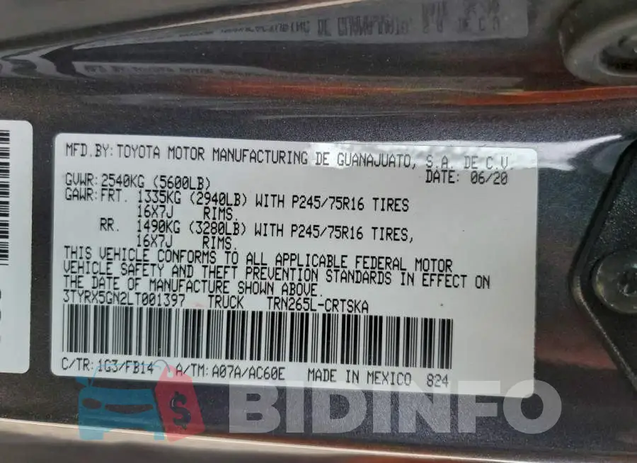 3TYRX5GN2LT001397 Photo# 13