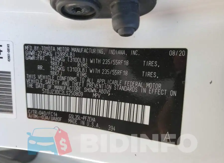 5TDJZ3DC2LS250809 Photo# 14