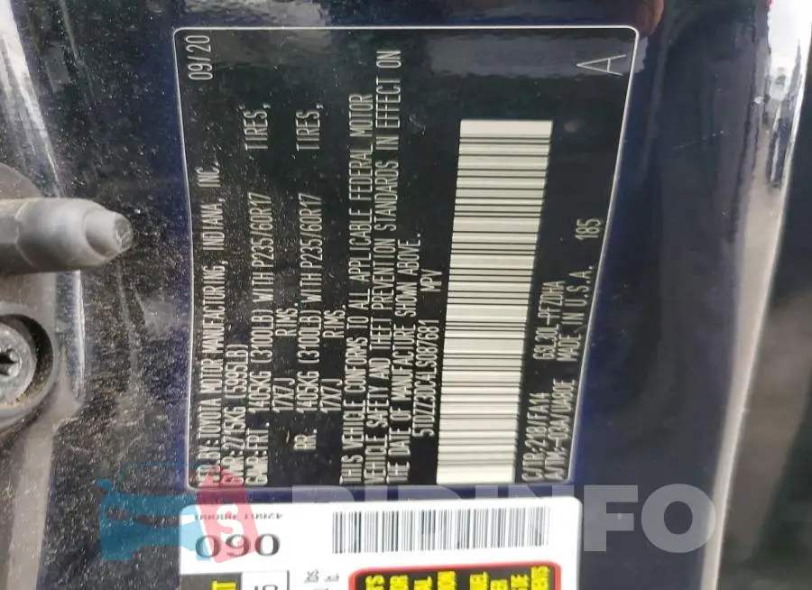 5TDZZ3DC4LS087681 Photo# 13