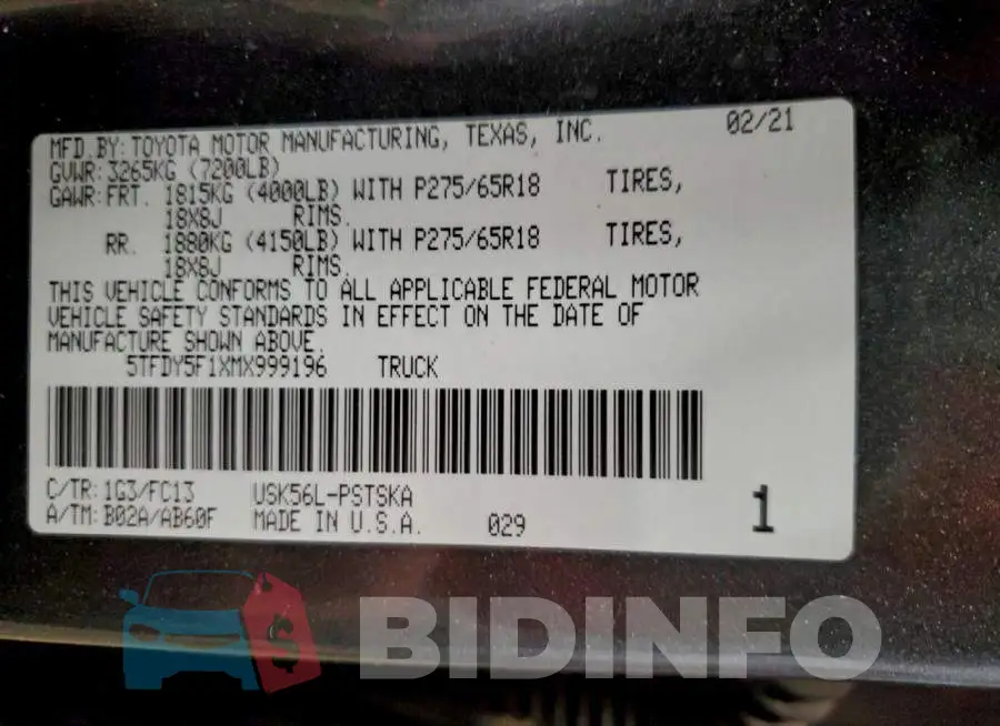 5TFDY5F1XMX999196 Photo# 12