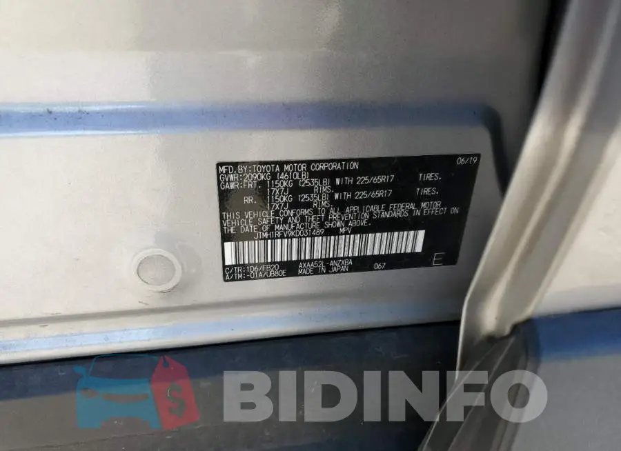 JTMH1RFV9KD031489 Photo# 13
