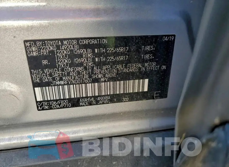 JTMMWRFV7KD017607 Photo# 12