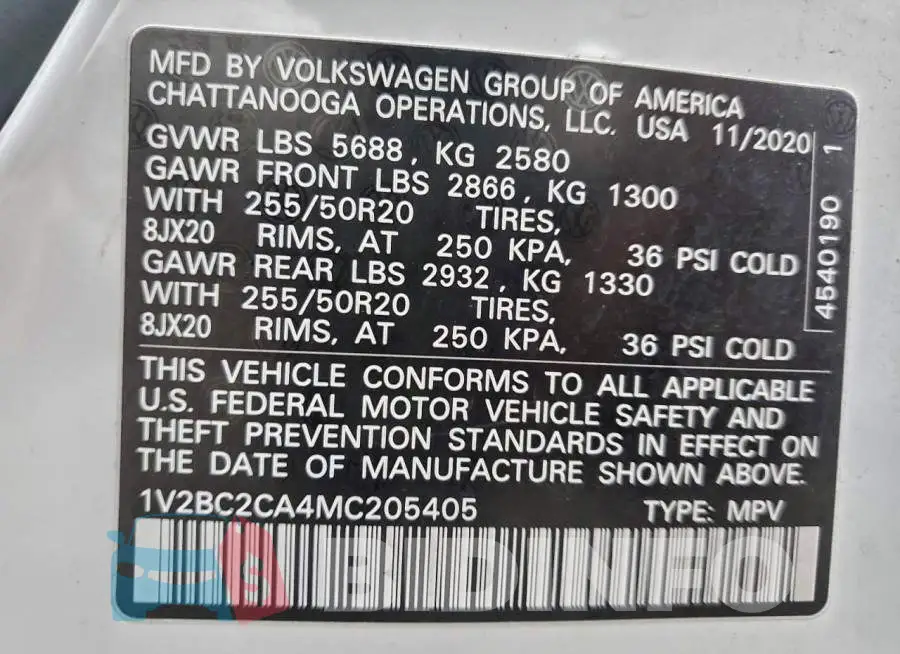 1V2BC2CA4MC205405 Photo# 13