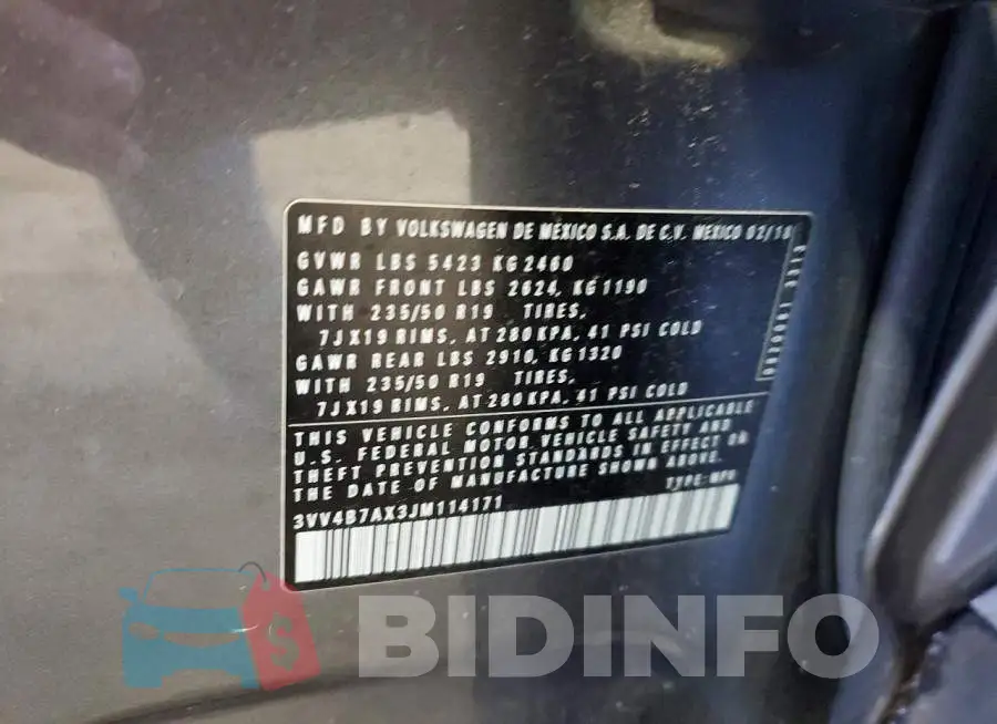 3VV4B7AX3JM114171 Photo# 14