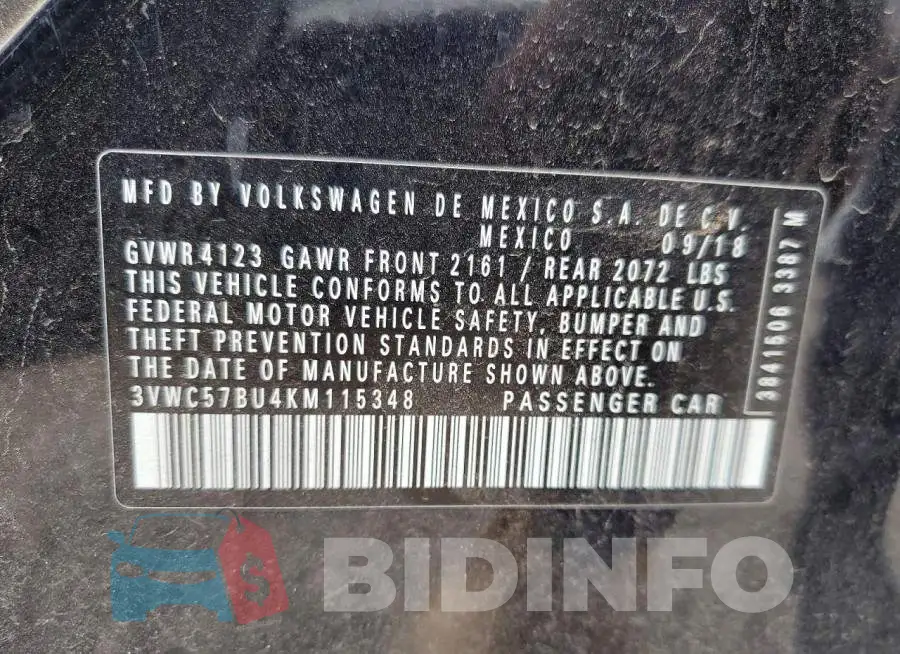 3VWC57BU4KM115348 Photo# 13