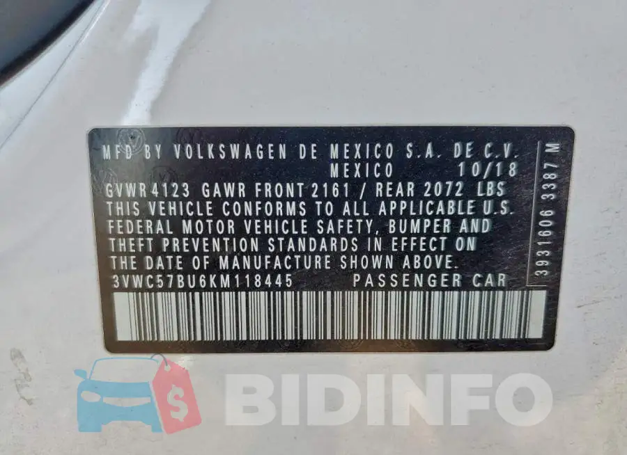 3VWC57BU6KM118445 Photo# 12