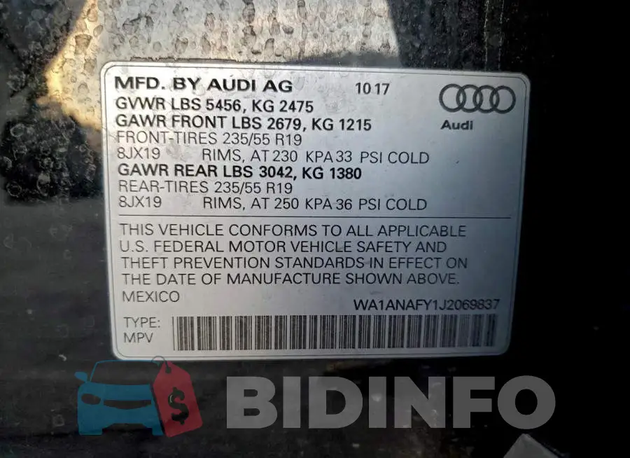 WA1ANAFY1J2069837 Photo# 13