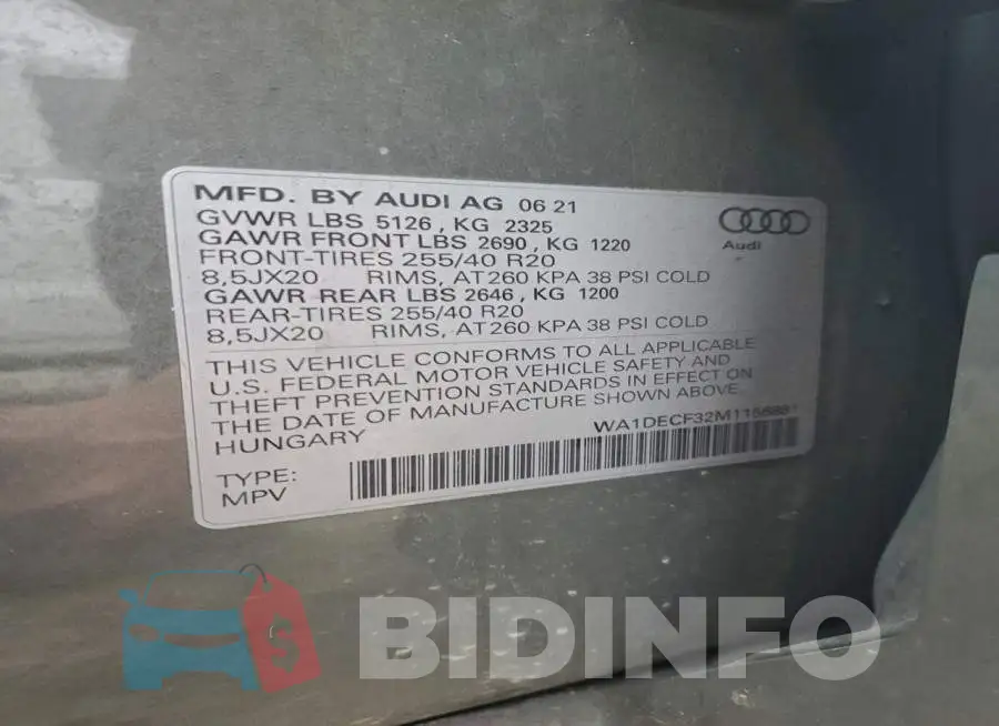 WA1DECF32M1156881 Photo# 13
