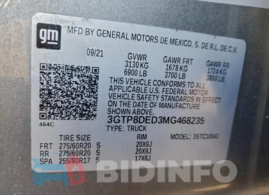3GTP8DED3MG468235 Photo# 12