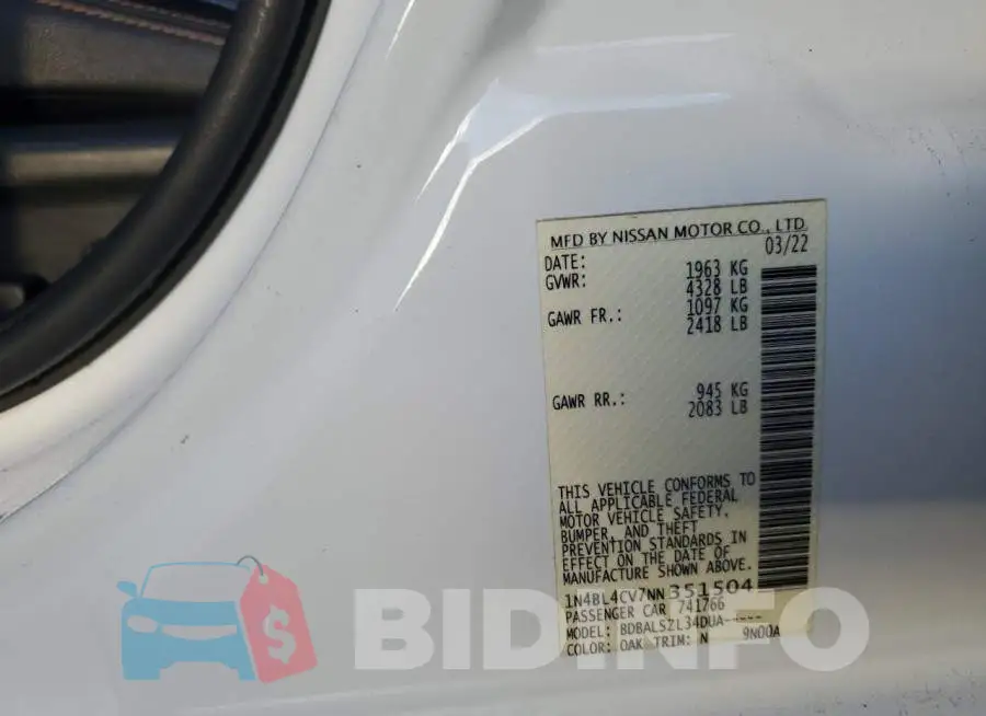 1N4BL4CV7NN351504 Photo# 12