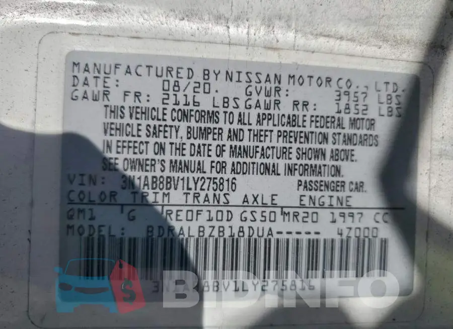 3N1AB8BV1LY275816 Photo# 12