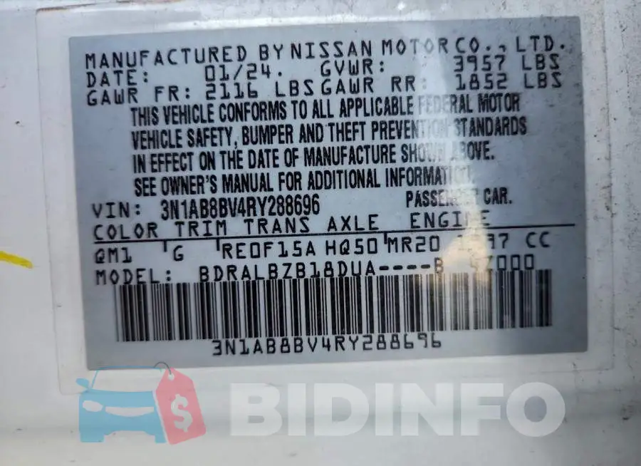 3N1AB8BV4RY288696 Photo# 12