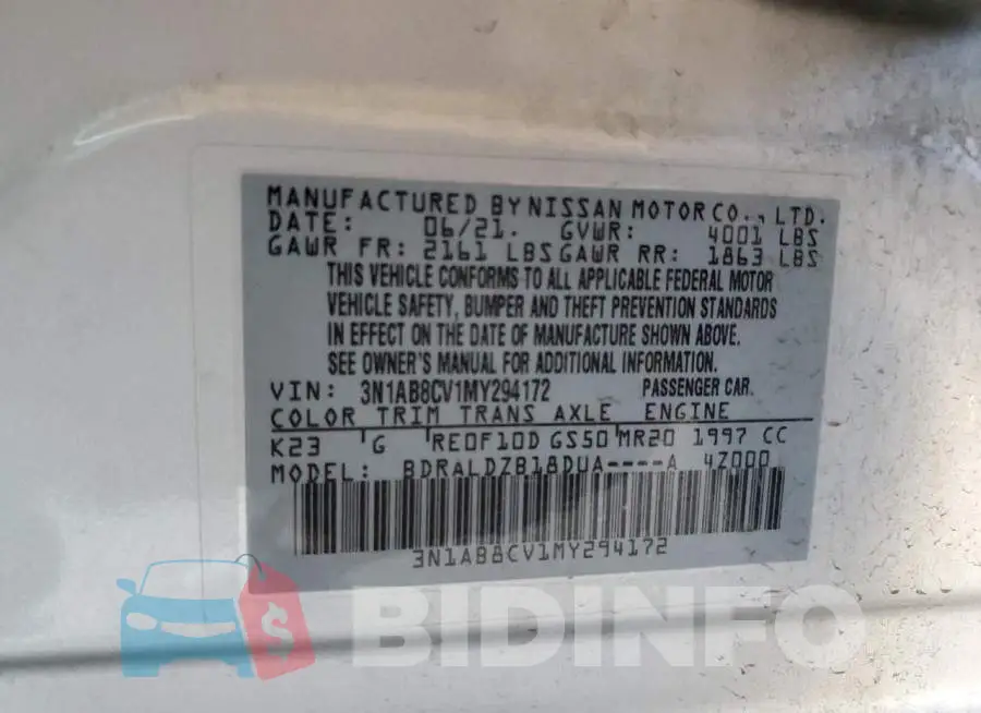 3N1AB8CV1MY294172 Photo# 12