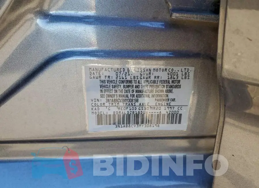 3N1AB8CV3MY308198 Photo# 13
